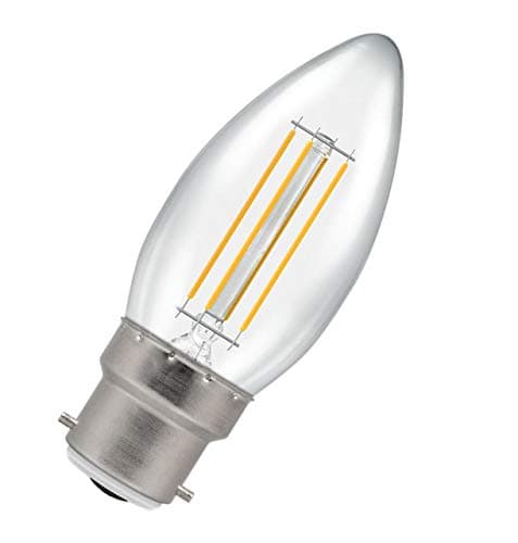 Image of Crompton Lamps LED Candle 5W BC-B22d Dimmable Filament (40W Equivalent) 2700K Warm White Clear 470lm BC Bayonet B22 C35 Light Bulb