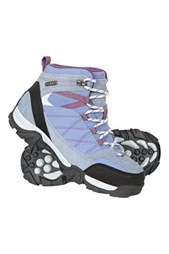 Image of Mountain Warehouse Trail Kids Waterproof Boots - Synthetic Mesh Upper Girls & Boys Shoes, EVA Footbed, High Traction - Best for Spring Summer, Hiking & Outdoors Lilac Junior Shoe Size 3