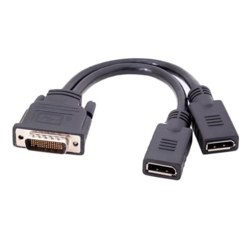 Image of CY Dual DP Displayport Female to DMS-59Pin Male Splitter Extension Cable for PC Graphics Card Black