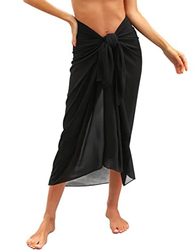 Image of Svanco Beach Wrap for Women Beach Coverups Chiffon Sarong Bikini Cover Up for Swimwear Long Scarf Wrap Half Beach Pareos for Summer Holiday