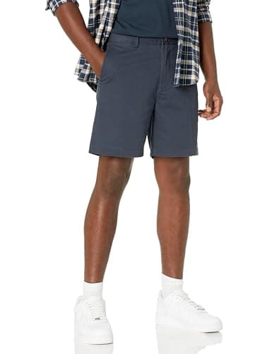 Image of Amazon Essentials Men's Slim-Fit 7" (18cm) Chino Shorts, Dark Navy, 34W