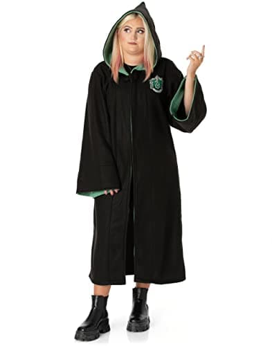 Image of Harry Potter Adults Cloak Dress Up | Gryffindor Slytherin Hufflepuff OR Ravenclaw Hogwarts House Cape Replica Costume Options | Womens Mens Fancy Dress One Size