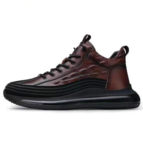 Image of Women's Sports Shoes Men's Black Casual Shoes Trainers Leather Comfortable Running Shoes High Flat Lace-up Jogging Shoes Sports Moccasins Soft Lightweight Casual Shoes Casual Hiking Shoes Outdoor