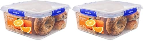 Image of Sistema KLIP IT PLUS Food Storage Container | 5.5 L Square | Stackable & Airtight Fridge/Freezer Food Boxes with Lids | Recyclable with TerraCycle® | BPA-Free Plastic, Clear (Pack of 2)