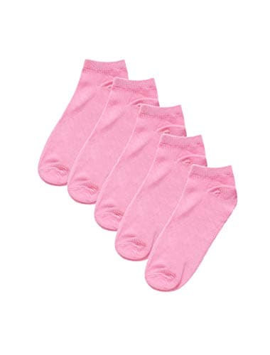 Image of Allegra K Ankle Socks Athletic Low Cut High-Elastic Cuff 5 Pairs Pink Medium