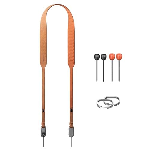 Image of PGYTECH Retro Style Camera Shoulder Strap - Air Quick Release, Adjustable 1200~1400mm Neck Strap for Nikon/Canon/Sony/Fuji Compact Cameras (Earth Brown)