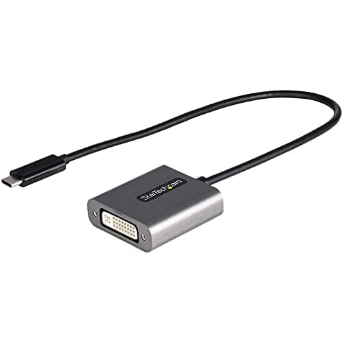 Image of StarTech.com USB C to DVI Adapter - 1920x1200 USB Type C to DVI-D Display/Monitor Video Converter, USB-C Dongle, Thunderbolt 3 Compatible, 12" Attached Cable - Upgraded Version of CDP2DVI (CDP2DVIEC)