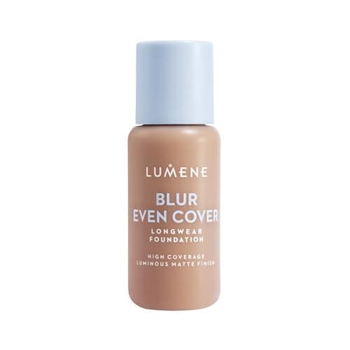 Image of LUMENE Blur Even Cover Foundation | High Coverage, Lightweight Liquid Foundation with Luminous Matte Finish | 16H Longwear | Niacinamide & Nordic Bilberry | Fragrance-Free | Vegan | Shade 5 | 30ml