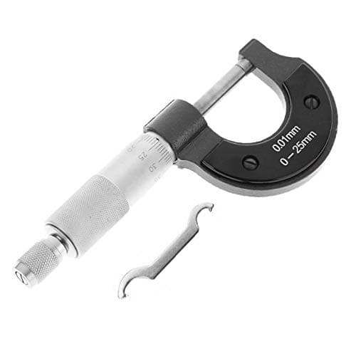 Image of Metric Micrometer BE-TOOL 0-25mm Micrometer Set Metric External/Outside Micrometer Case Caliper Measuring for Mechanist Brown