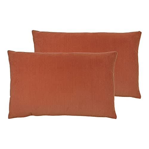 Image of furn. Contra Polyester Filled Cushions (Twin Pack), Polyester, Linen, Brick