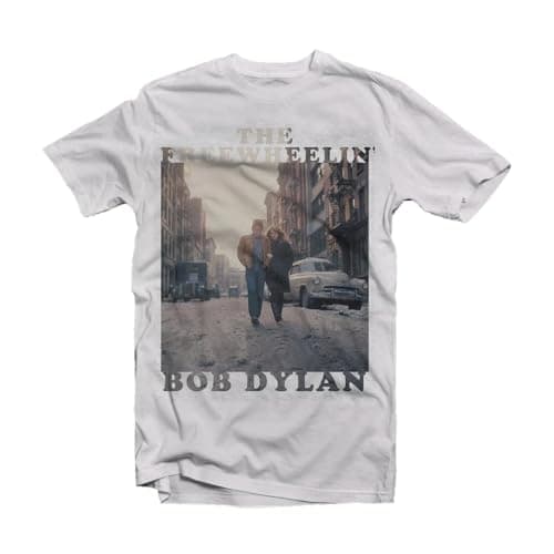 Image of Bob Dylan Mens Tshirt -L- The Freewheelin' White