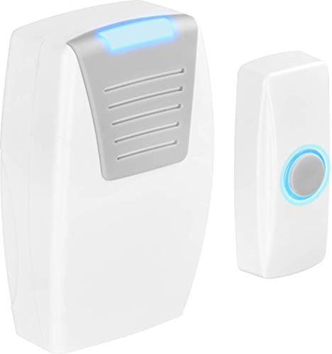 Image of Masterplug BDCPO100-MP Wireless Push Button DoorBell with a 100 Metre Range, Battery Operated, White