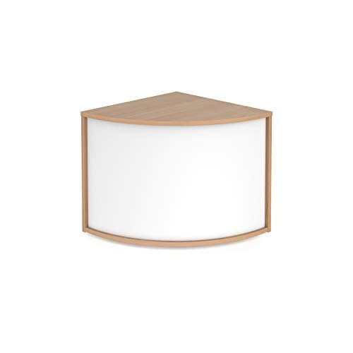 Image of Mr Office Denver reception corner base unit 800mm x 800mm, Beech/White