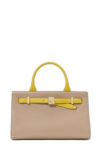 Image of kate spade new york Women's Deco Pebbled Leather Medium Satchel, Colorblocked Tigers Eye Multi, One Size