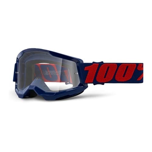 Image of 100% Motocross Brille Strata 2 Klar, Masego - Dunkelblau Rot, HU-GOG-1055