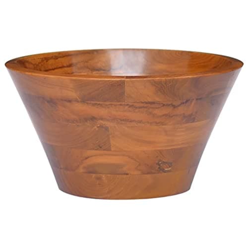 Image of 'vidaXL Solid Teak Wood Basin - Smooth, Durable, Easy-to-Clean, Versatile Usage, Pre-Assembled, 40 cm Diameter X 20 cm Height