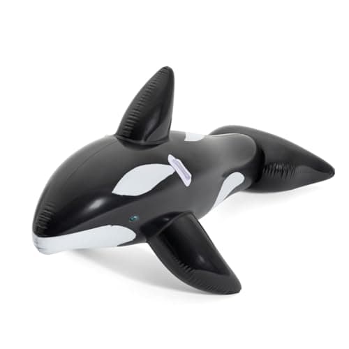 Image of Bestway Jumbo Whale Pool Float, Kids Inflatable Ride-On with Handles, Swimming Pool and Beach Toy