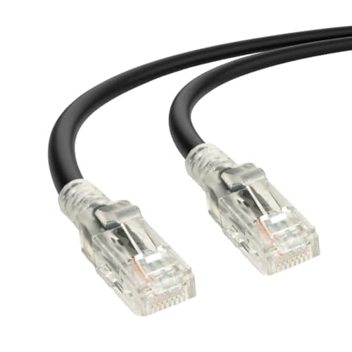 Image of Tecmojo Ethernet Patch Cable 5M, 2 Pack, CAT6 UTP Gigabit LAN Network Cable, Pure Copper LSZH RJ45 Snag-Free Patch Cord Black