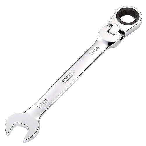 Image of Draper 52020 Hi-Torq Metric Flexible Head Ratcheting Combination Spanner, 18mm