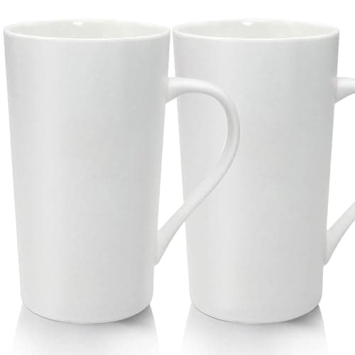 Image of 20 OZ Large Coffee Mugs, 2 PCS Coffee Cups Ceramic Tall Coffee Mugs with Handle, Unique Latte Tea Cup for Office and Home, Novelty Gifts for Men and Women