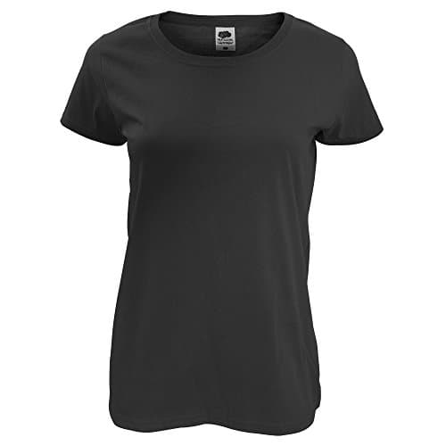 Image of Fruit of the Loom Womens/Ladies Short Sleeve Lady-Fit Original T-Shirt (XL) (Black)