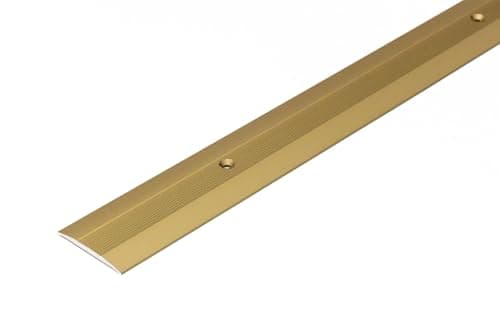 Image of TMW Profiles Aluminium Floor Trim - Gold - 38mm – Grooved Door Threshold – Screw-Fix, 1m Long LPOR (Gold)