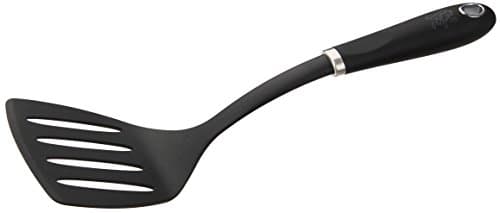 Image of Stanley Rogers Slotted Turner, Ergonomic Premium Soft Grip Handle, Plastic Function Head for Coated Pots & Pans, 32cm, Black