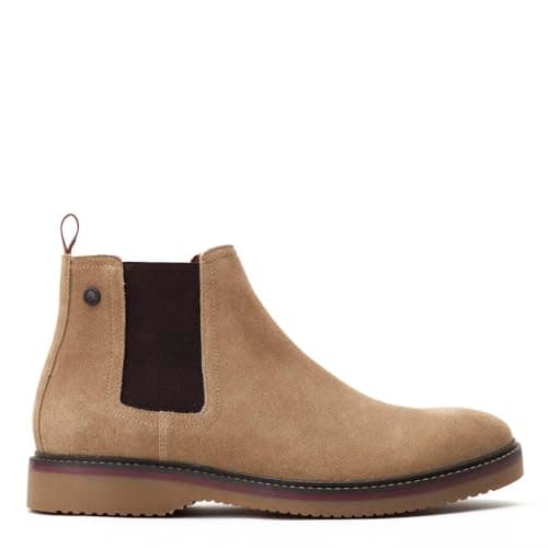 Image of Base London Mens Hooper Suede Sand Chelsea Boots UK 9