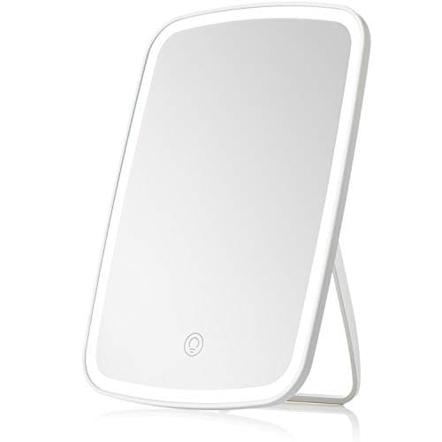 Image of NEZZOE Rechargeable LED Makeup Mirror for Dressing Table, Portable Travel Light up Mirror, Dimmable Touch Screen, 24x17 cm