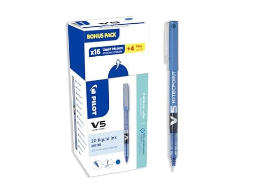 Image of Pilot 3131910516514 V5 Hi-Tecpoint Liquid Ink Roller Pen - Blue (Pack of 20)