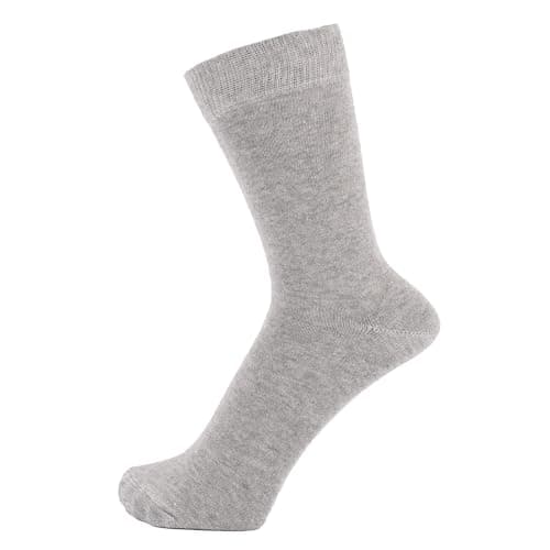 Image of ZAKIRA Combed Cotton Dress Socks - Plain Colour Business Crew Socks for Men & Women, Soft Breathable Cotton, 6-10 (UK), Light Grey Melange