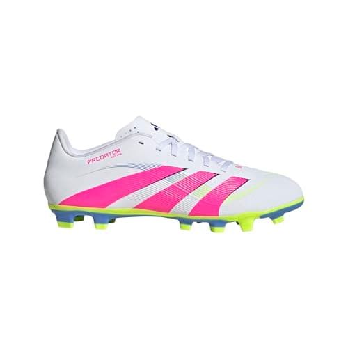 Image of adidas Unisex Club Firm Multi Ground Soccer Cleats Sneaker, White/Lucid Pink/Lucid Lemon, 10 Women/9 Men