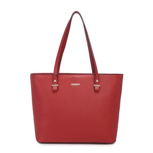 Image of Pahajim Handbags for Women Large Tote Bag with Zip PU Leather Shoulder Bags Women for Work Travel Shopping(Red)