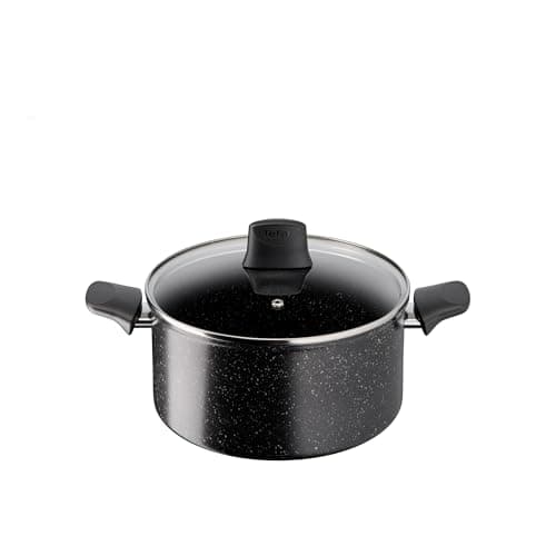 Image of Tefal Titanium Stone Stewpot 24 cm, High-Performance Non-Stick Durable Coating, Metal Safe, All Hobs Including Induction, Thermo-Signal, Black, E1054645