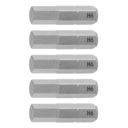 Image of TA-VIGOR 5Pcs H6.0 Hex Screwdriver Bit Set 1/4" Hex Shank 25mm/1" Length, Magnetic Hexagon Head S2 Steel for Power Drill & Electric Screwdriver