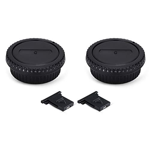 Image of 2 Pack EF EF-S Mount Body Cap Cover & Rear Lens Cap for Canon EOS 90D 80D 77D 70D 60D 5D Mark III IV 6D 7D Mark II 1DX 4000D 2000D 1300D 1200D 850D 800D 760D 750D 700D 650D 600D 250D 200D 100D & More