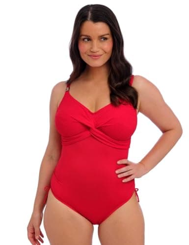 Image of Fantasie Swim Women's Ottawa Underwire Twist Front Swimsuit One Piece, Bright Red, 38E