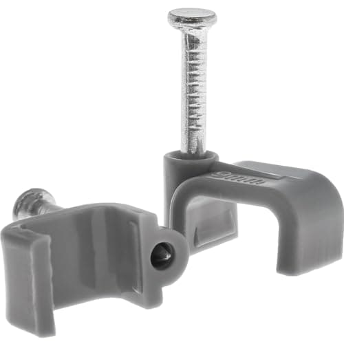Image of Merriway BH04896 (50 Pcs) Flat Cable Clip for Twin & Earth, Grey 1.5mm - Pack of 50 Pieces