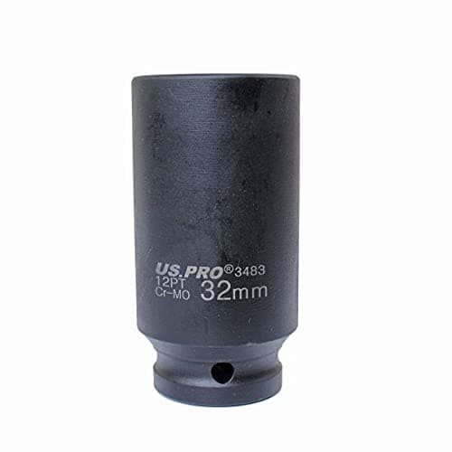 Image of US PRO Tools 32mm 1/2" dr 12 Point Deep Hub Nut Socket, Gearbox etc 3483
