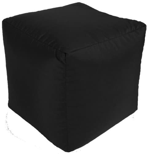 Image of Beautiful Beanbags - Beanbag Cube Footstool - Water-Resistant Pouffe for Indoor or Outdoor Use - Manufactured in UK (Black)