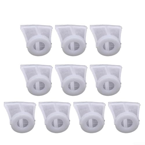 Image of 10 Pack Nylon Paint Filter For Suction Feed Spray Pot 120 Mesh Strainer Screen 8mm 10mm 12mm White Cleaning Tool(10mm)