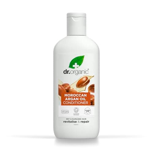 Image of Dr Organic Moroccan Argan Oil Conditioner, Revitalising, Natural, Vegan, Cruelty-Free, Paraben & SLS-Free, Recyclable & Recycled Ocean Bound Plastic, Certified Organic, 265ml, Packaging may vary