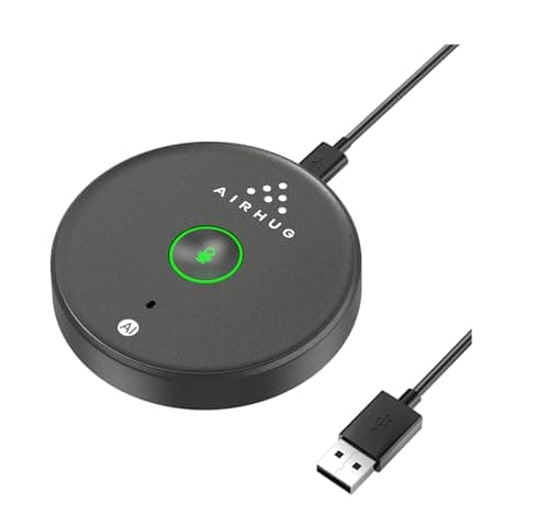 Image of AIRHUG USB Microphone No Speaker, Desktop Computer Mic, Mute Button with LED Indicator,AI Noise Reduction,Plug & Play Omnidirectional Condenser PC Laptop Mics,for Online Calls/Class/Recording Video