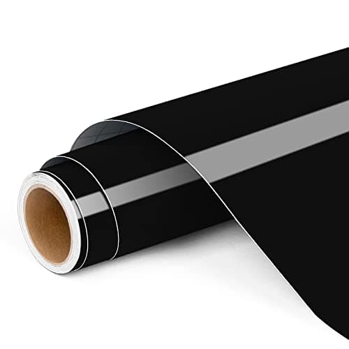 Image of Permanent Vinyl for Cricut, 12" x4ft Black Self Adhesive Vinyl Roll for Cricut and Silhouette Cameo, Black Vinyl for Party Decoration, Window Stickers, Home Decor