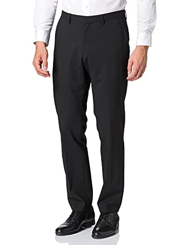 Image of Roy Robson Men's Slim Suit Trousers, Black (Black 1), 33 W/32 L