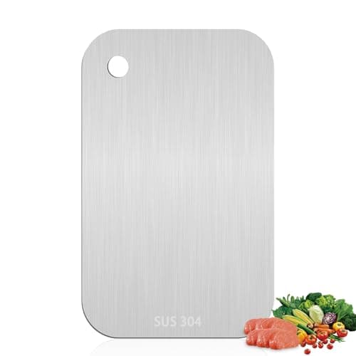Image of Titanium Cutting Boards for Kitchen, 9.2 x 5.7 inch Titanium Chopping Boards, Hygiene & Durability, Food-Grade Chopping Board for Meat, Fruit, Vegetables, Dishwasher Safe﻿