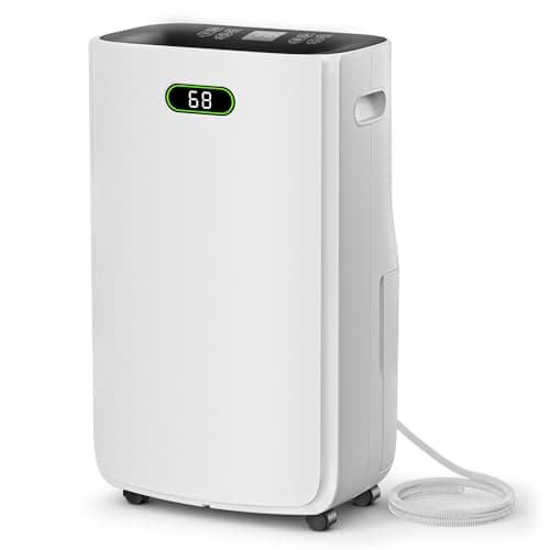 Image of Quiniver 50㎡ 20L/Day Dehumidifier with Drain Hose - for Home, Basement, Damp & Laundry, Large 6.5L Water Tank, 4 Modes Operation Auto Shut-off, 24H Timer, Child Lock, Auto Defrost, Quiet Operation