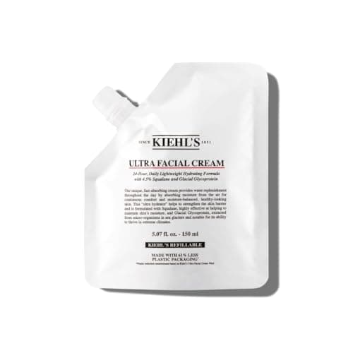 Image of Kiehl's Ultra Facial Cream, Face Moisturiser For Women & Men, Suitable for All Skin Types, Fragrance-Free, 150Ml, Refill Pouch