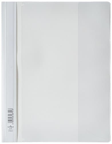 Image of Durable DURAPLUS Presentation Folder - Pack of 25 A4 White Folders - Ideal for Storing Presentations, Invoices, Quotations, School Work & More