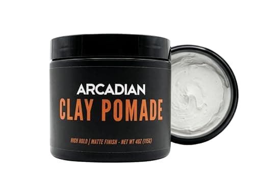 Image of Arcadian Matte Clay Pomade Hair Styling Product for Men – Strong Hold, Matte Finish, Natural Texture – Water Based Hair Clay – 113g